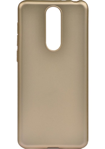 Alcatel 3 2019 Kılıf Mat Renkli Esnek Silikon Gold Renk Prm