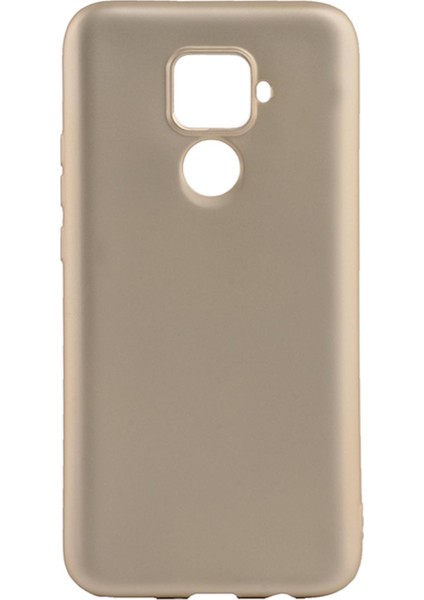 Huawei Mate 30 Lite Kılıf Mat Renkli Esnek Silikon Gold Renk Prm