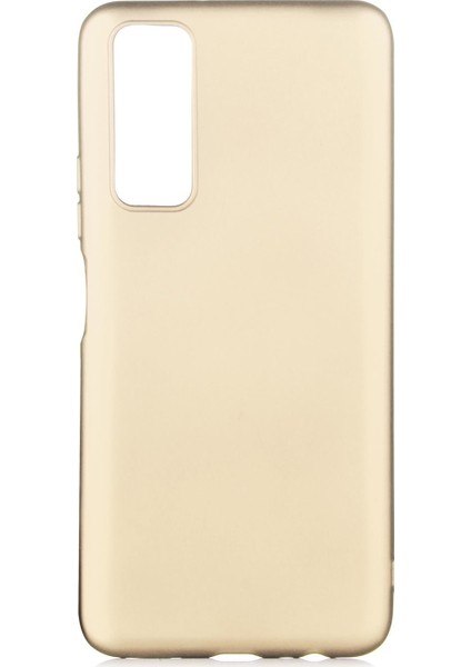Huawei P Smart 2021 Kılıf Mat Renkli Esnek Silikon Gold Renk Prm