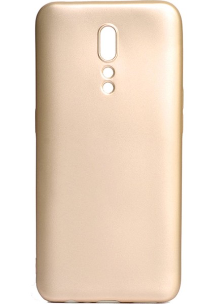Oppo Reno Z Kılıf Mat Renkli Esnek Silikon Gold Renk Prm