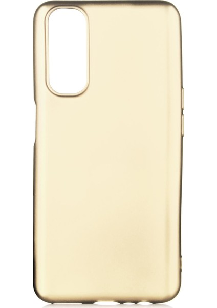 Realme 7 Kılıf Mat Renkli Esnek Silikon Gold Renk Prm
