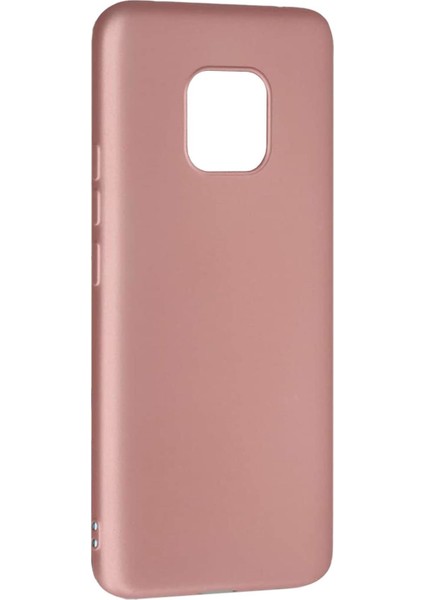 Huawei Mate 20 Pro Kılıf Mat Renkli Esnek Silikon Rosegold Renk Prm