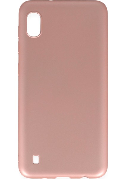 Samsung Galaxy A10 Kılıf Mat Renkli Esnek Silikon Rosegold Renk Prm