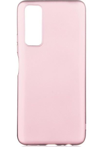 Huawei P Smart 2021 Kılıf Mat Renkli Esnek Silikon Rosegold Renk Prm