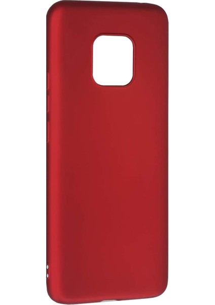 Huawei Mate 20 Pro Kılıf Mat Renkli Esnek Silikon Kırmızı Renk Prm