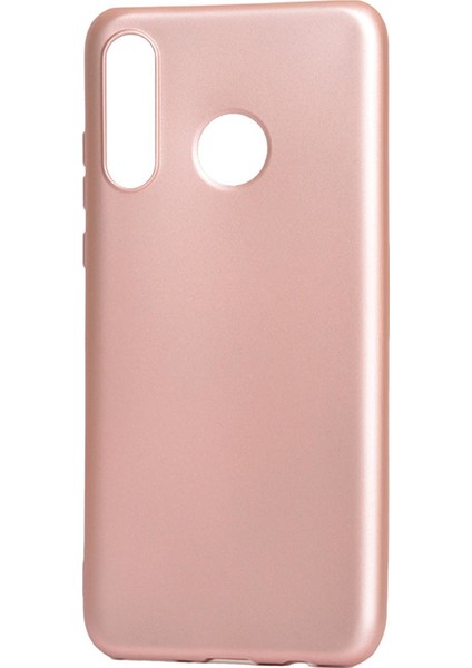 Huawei P30 Lite Kılıf Mat Renkli Esnek Silikon Rosegold Renk Prm