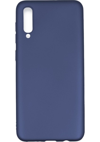 Samsung Galaxy A30S Kılıf Mat Renkli Esnek Silikon Lacivert Renk Prm