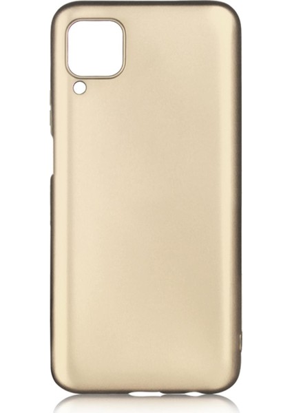 Huawei P40 Lite Kılıf Mat Renkli Esnek Silikon Gold Renk Prm