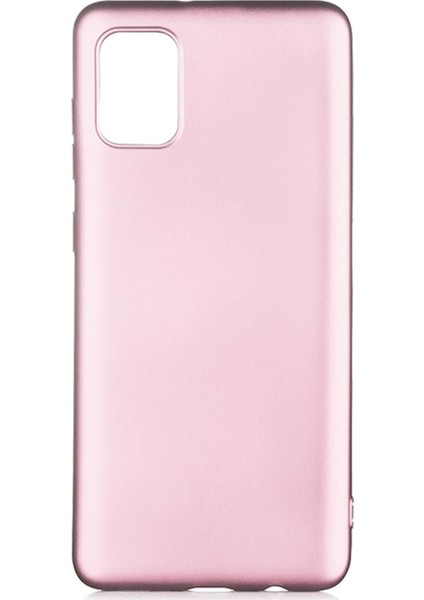 Samsung Galaxy A31 Kılıf Mat Renkli Esnek Silikon Rosegold Renk Prm