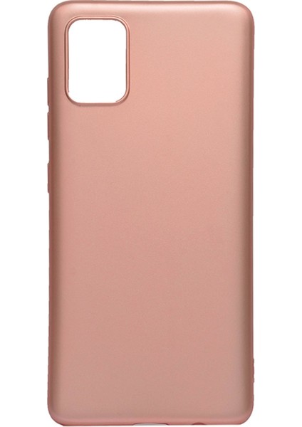 Samsung Galaxy A51 Kılıf Mat Renkli Esnek Silikon Rosegold Renk Prm