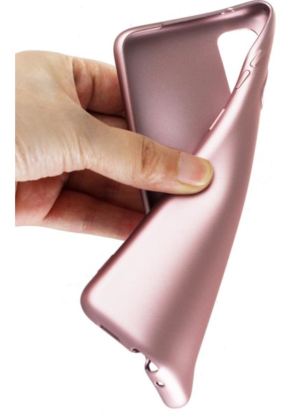 Samsung Galaxy S20 Kılıf Mat Renkli Esnek Silikon Rosegold Renk Prm