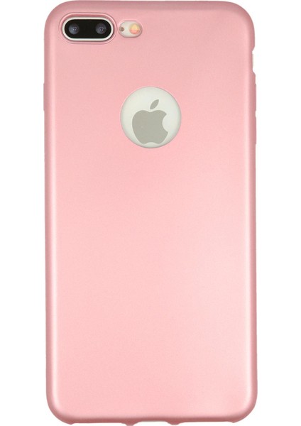 iPhone 7 Plus Kılıf Mat Renkli Esnek Silikon Rosegold Renk Prm