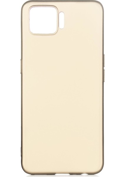 Oppo A73 Kılıf Mat Renkli Esnek Silikon Gold Renk Prm