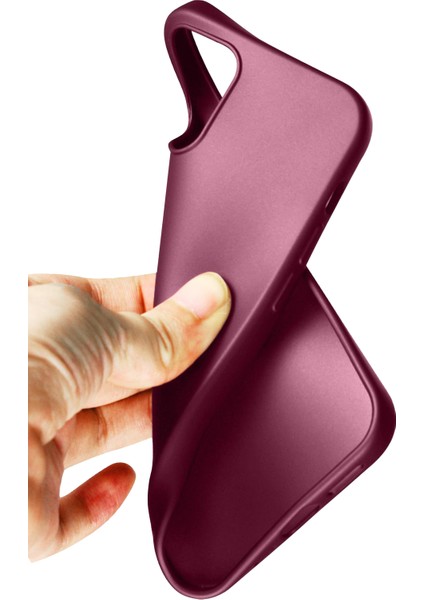 Oppo A72 Kılıf Mat Renkli Esnek Silikon Mürdüm Renk Prm