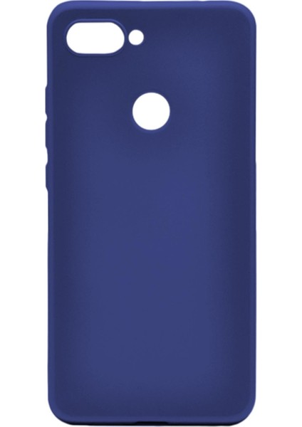 Xiaomi Mi 8 Lite Kılıf Mat Renkli Esnek Silikon Lacivert Renk Prm