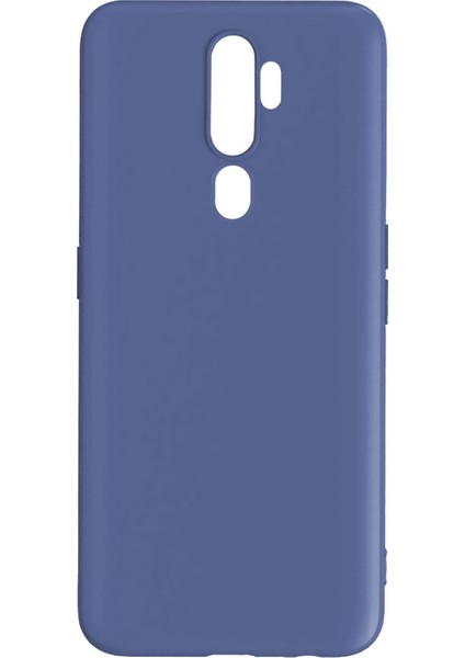 Oppo A9 2020 Kılıf Mat Renkli Esnek Silikon Lacivert Renk Prm