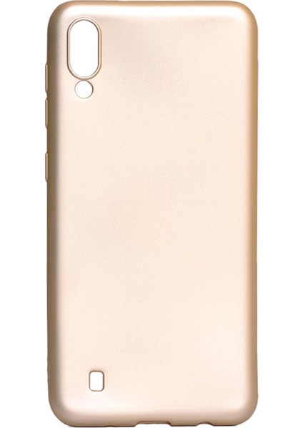 Samsung Galaxy M10 Kılıf Mat Renkli Esnek Silikon Gold Renk Prm