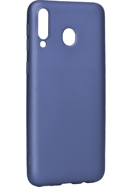 Samsung Galaxy M30 Kılıf Mat Renkli Esnek Silikon Lacivert Renk Prm