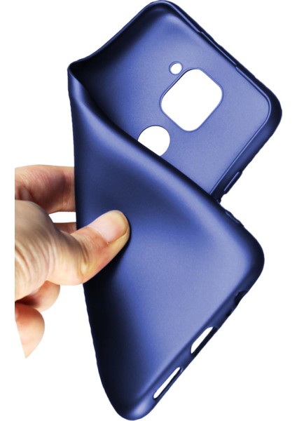 Oppo A72 Kılıf Mat Renkli Esnek Silikon Lacivert Renk Prm