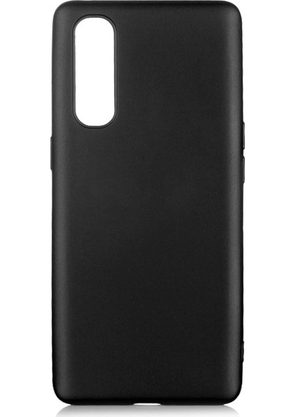 Oppo Reno 3 Pro Kılıf Mat Renkli Esnek Silikon Siyah Renk Prm