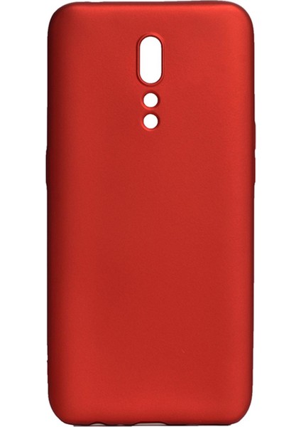 Oppo Reno Z Kılıf Mat Renkli Esnek Silikon Kırmızı Renk Prm