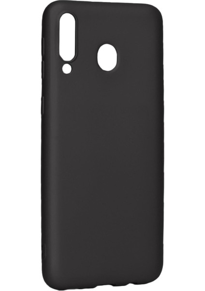Samsung Galaxy M30 Kılıf Mat Renkli Esnek Silikon Siyah Renk Prm