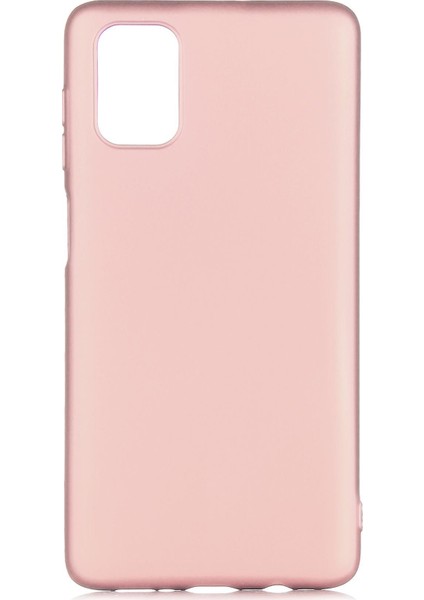 Samsung Galaxy M51 Kılıf Mat Renkli Esnek Silikon Rosegold Renk Prm
