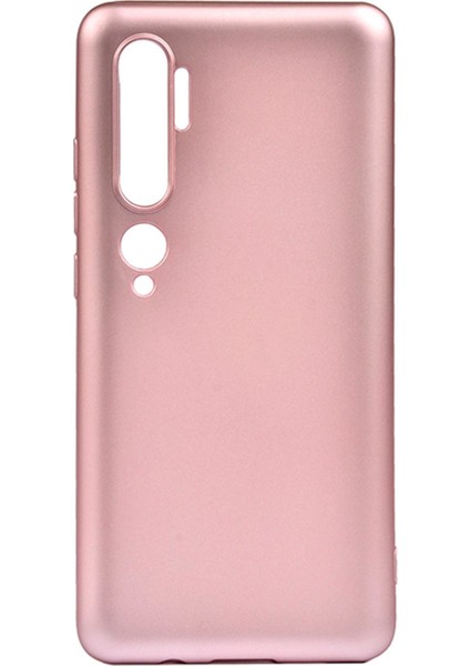 Xiaomi Mi Note 10 Kılıf Mat Renkli Esnek Silikon Rosegold Renk Prm