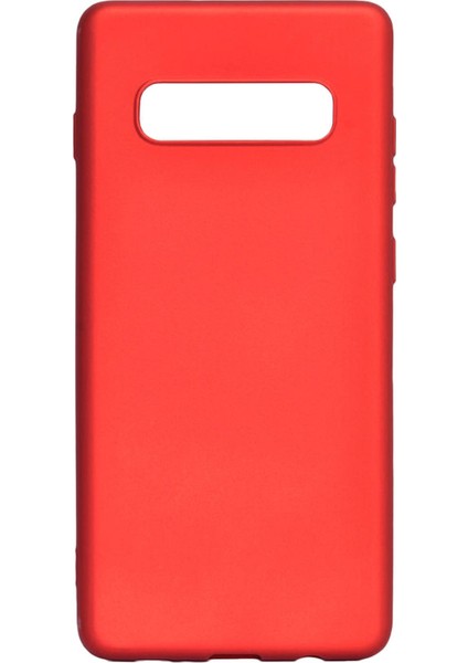 Samsung Galaxy S10E Kılıf Mat Renkli Esnek Silikon Kırmızı Renk Prm