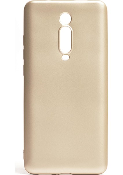 Xiaomi Mi 9t Kılıf Mat Renkli Esnek Silikon Gold Renk Prm