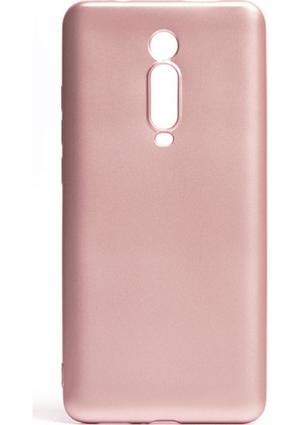 Xiaomi Mi 9t Kılıf Mat Renkli Esnek Silikon Rosegold Renk Prm