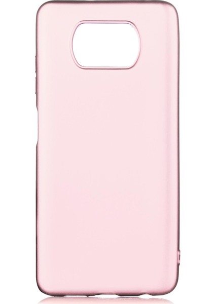 Xiaomi Poco X3 Kılıf Mat Renkli Esnek Silikon Rosegold Renk Prm