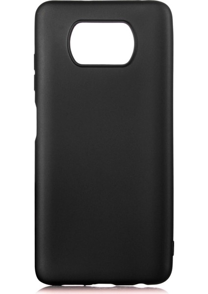 Xiaomi Poco X3 Kılıf Mat Renkli Esnek Silikon Siyah Renk Prm