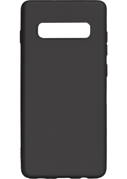 Samsung Galaxy S10 Kılıf Mat Renkli Esnek Silikon Siyah Renk Prm