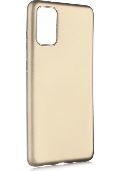Samsung Galaxy S20 Plus Kılıf Mat Renkli Esnek Silikon Gold Renk Prm
