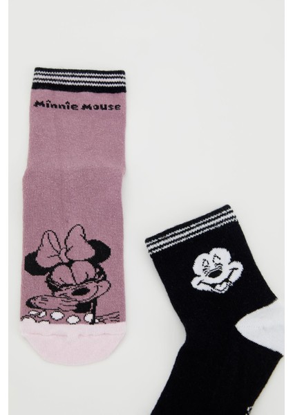 Kız Çocuk Minnie Mouse Lisanslı 2'li Soket Çorap T9566A621SP
