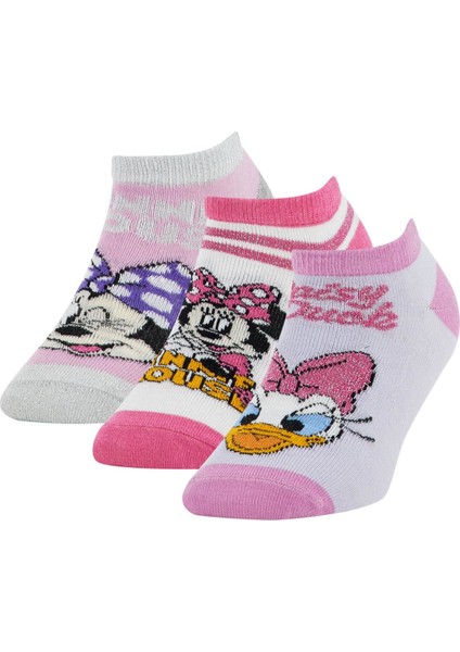 Kız Çocuk Minnie Mouse Lisanslı 3'lü Patik Çorap T9567A621SP