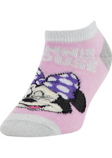 Kız Çocuk Minnie Mouse Lisanslı 3'lü Patik Çorap T9567A621SP