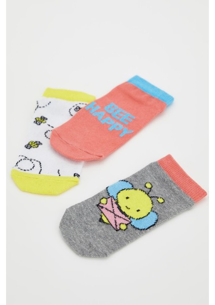 Kız Çocuk Desenli 3'lü Patik çorap fiyatları