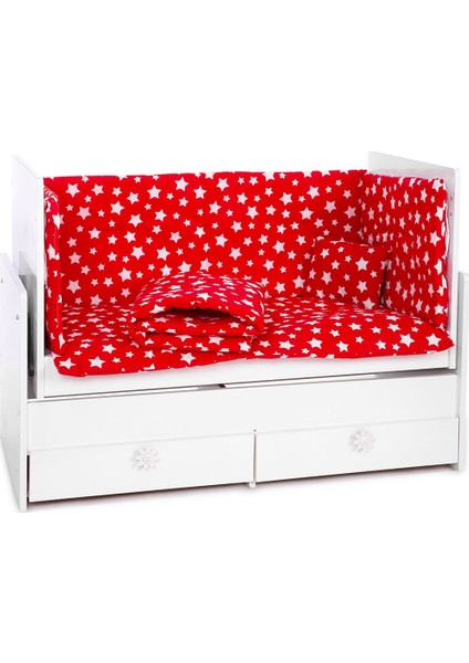 Kırmızı Yıldızlı Bebek Uyku Seti 60X120 (7 Parça)