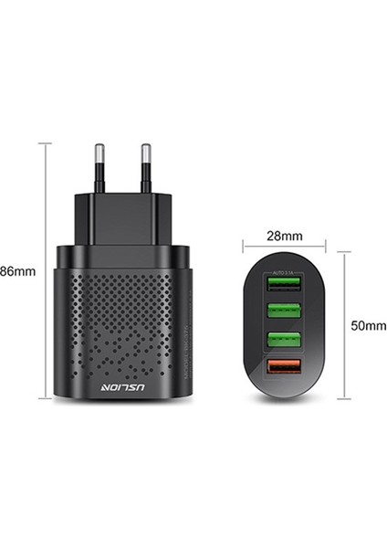 4 Port 48W Qc 3.0 Hızlı Şarj Başlık Adaptörü