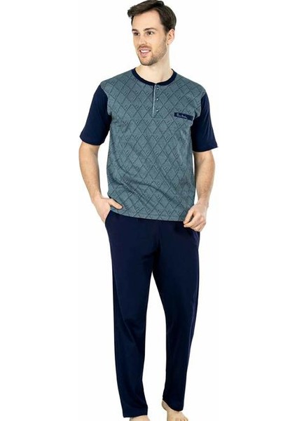 5448 Erkek Penye 3'lü Pijama Takım 21Y