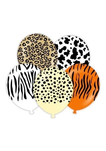Safari Temalı Karışık Balon 10 Adet modelleri