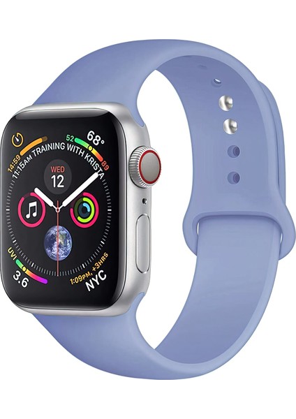 Apple Watch Uyumlu Se 44MM Kayış Spor Silikon Kordon - Lila