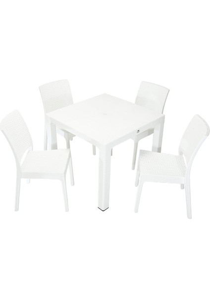Elit Rattan 90x90 Elit Sandalye Masa Takımı