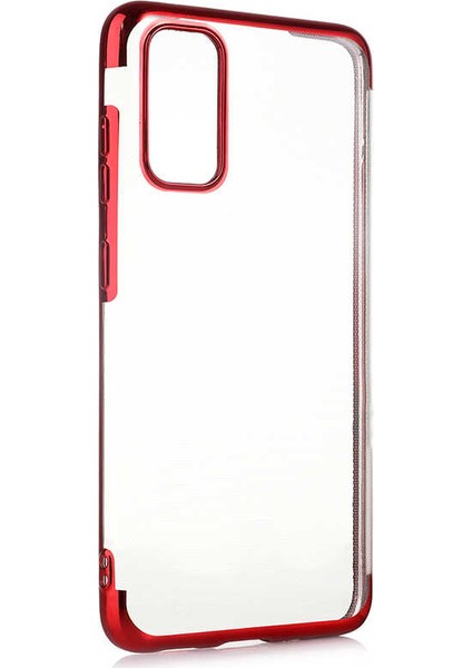 Galaxy M51 Kılıf Zore Dört Köşeli Lazer Silikon Kılıf Kırmızı