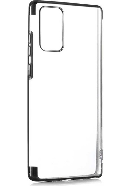 Galaxy Note 20 Kılıf Zore Dört Köşeli Lazer Silikon Kılıf Siyah