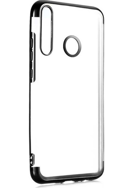 Huawei P40 Lite E Kılıf Zore Dört Köşeli Lazer Silikon Kılıf Siyah