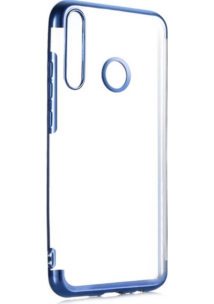 Huawei P40 Lite E Kılıf Zore Dört Köşeli Lazer Silikon Kılıf Mavi
