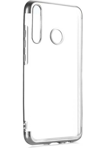 Huawei P40 Lite E Kılıf Zore Dört Köşeli Lazer Silikon Kılıf Gri